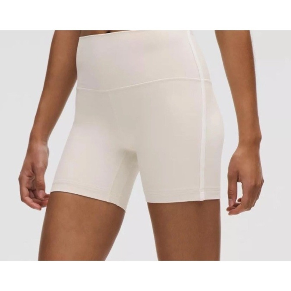 Lululemon Align High-Rise Side-Stripe Short 6" Light Ivory/White Size 12 NWT New